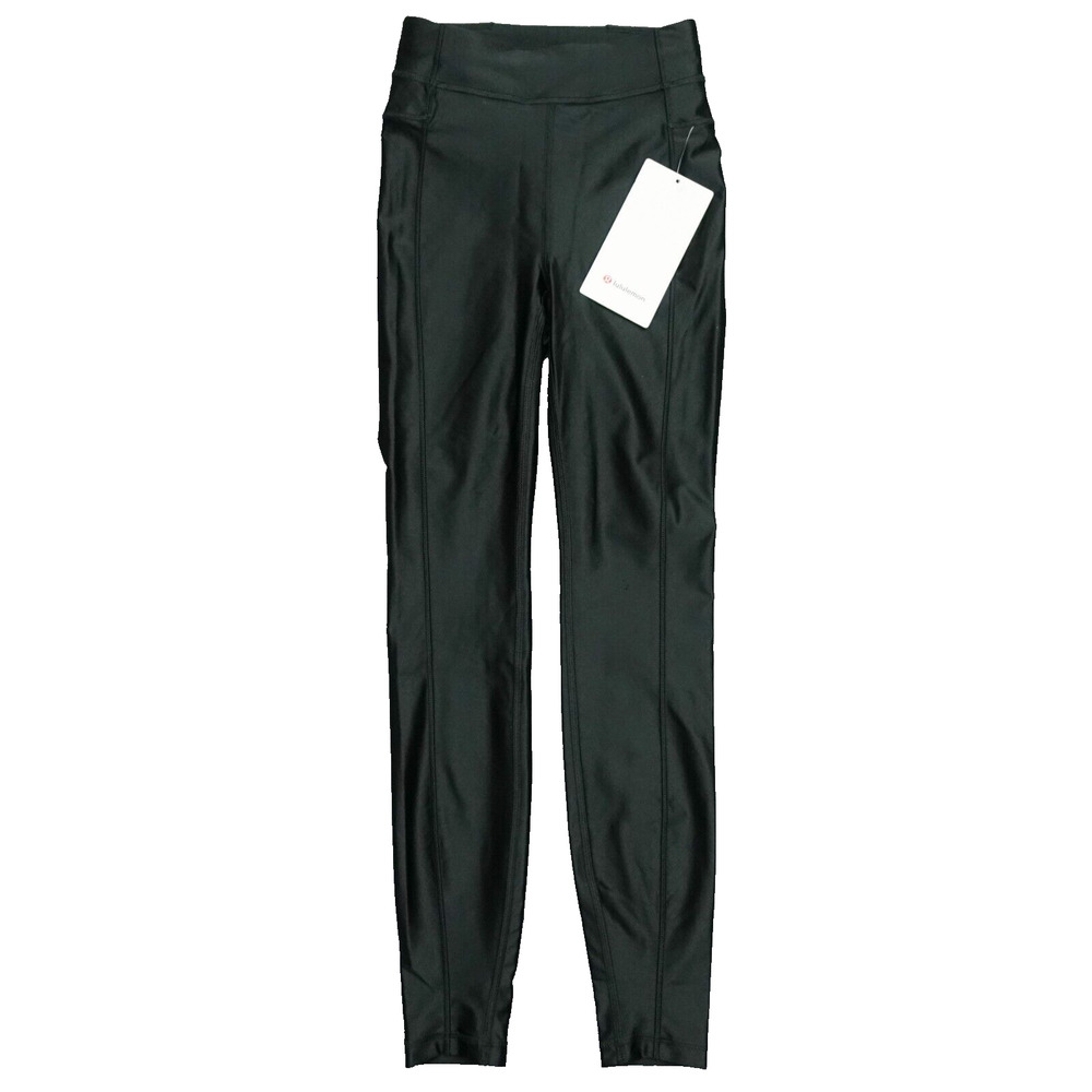 New Lululemon Leggings Size 0 Satin Shine HR Tight 25" BKPN Black $118